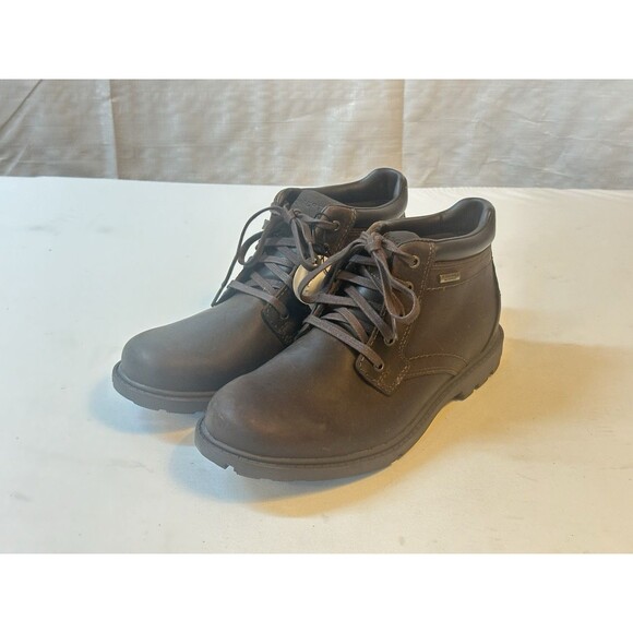 Rockport Waterproof Storm Surge Plain Toe Brown Tan Ankle Boots Men’s Size 8 New main image 7